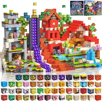 Bouwstenen 220 PCS 2CM, 3+ STEM Montessori Zintuiglijk Speelgoed, Magnetische Tegels voor 3 4 5 6 7 8 9 10 11 12 8-12 Jarige Jongens & Meisjes Verjaardagsgeschenken