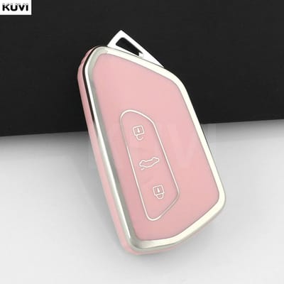 Nieuwe TPU Autosleutelhoes Cover Voor Volkswagen Vw Golf 8 Mk8 Id-4 Id-6 Voor Skoda Octavia A8 Voor Seat Leon Fr Mk4 Cupra Accessoires gray