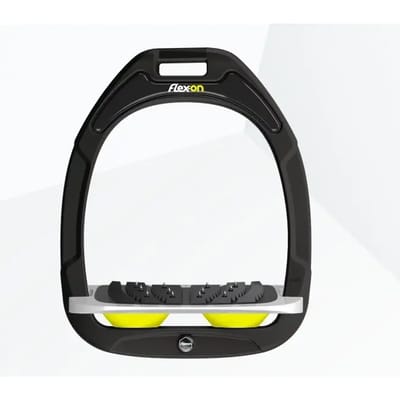 Ultra Grip Zwart/Grijs/Geel Ingelaste Stijgbeugels Flex-On Green Composite