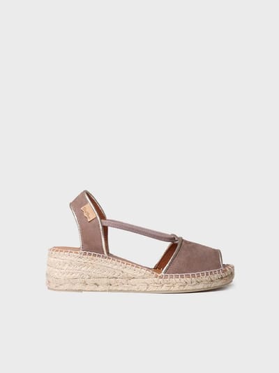 Suède espadrille met sleehak voor dames | BILDA