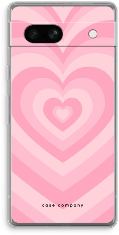 Case Company® - Hoesje geschikt voor Google Pixel 7A hoesje - Hart Roos - Soft Cover Telefoonhoesje - Bescherming aan alle Kanten en Schermrand