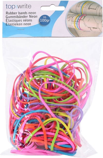 Dunne elastiekjes in neon kleuren 130 stuks
