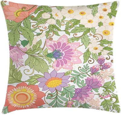 ABAKUHAUS Kussenhoes Bloemen-Nostalgie – 45x45 cm – dubbelzijdig bedrukt – veelkleurig