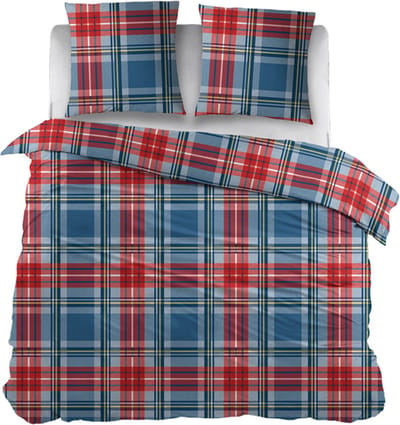 Snoozing Elien Dekbedovertrek - Tweepersoons - 200x200/220 cm - Blauw/Rood