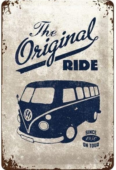 The Original Ride - Bulli Metalen wandbord in reliëf 20x30 cm