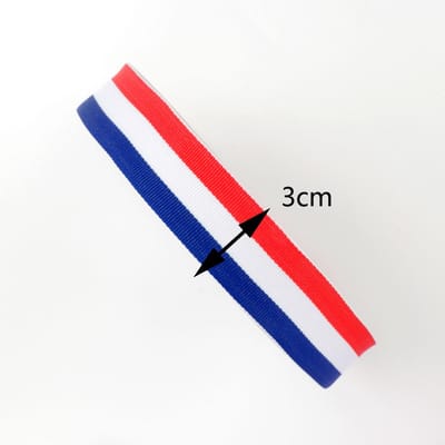Rood, Wit En Blauw Kleur Lint DIY Rood, Wit En Saffierblauw Driekleurig Gekleurd Knop Webbing Marineblauw Webbing Handgemaakt 3.0cm