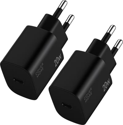 20w usb C adapter - Snellader - 2 stuks - 20 watt vermogen - Power delivery - Snelladen - Voor smartphone, tablet - Zwart
