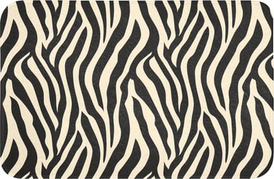 Badmat 60x40 cm - Antislip - Zebra - Print - Klassiek - Zwart - Badmatten voor badkamer - Badkamermat - Douchemat - Badkamer mat