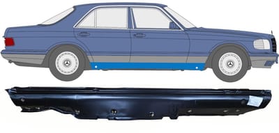 Volledige dorpel voor Mercedes S-Class W126 1979-1991 / Rechts
