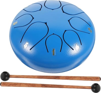 Tongtrommel Muziekinstrument - Slagwerk Set - Muziek Ontspanning - Draagbaar Ontwerp - 15x7cm - Blauw