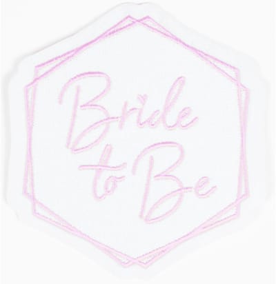 Amscan Opstrijkpatch Bride To Be Dames 9,8 X 9,1 Cm Wit/roze