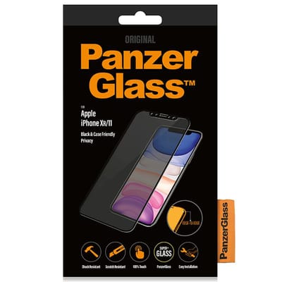 PanzerGlass Screenprotector geschikt voor Apple iPhone 11 Glazen | PanzerGlass Edge to Edge Screenprotector Privacy - Case Friendly - Zwart