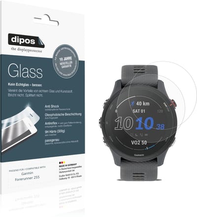 dipos – 2x Matte Pantserfolie geschikt voor Garmin Forerunner 255 | 9H Screenprotector