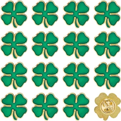 Doos St. Klaverblad Reversspeldjes Voor Patrick's Day Klaverblad Reversspeld Broches Patrick Day Gastgeschenken Veel Geluk Groene Emaille Driebladige Reversspeldjes Ierse Feesten Geluk