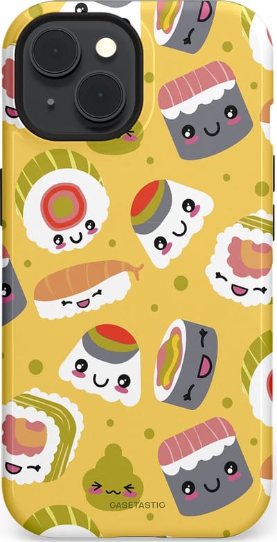 Casetastic Hoesje Geschikt voor Apple iPhone 15 Magsafe - Stijlvolle Beschermende Duo-layer Case - Sushi vriendjes