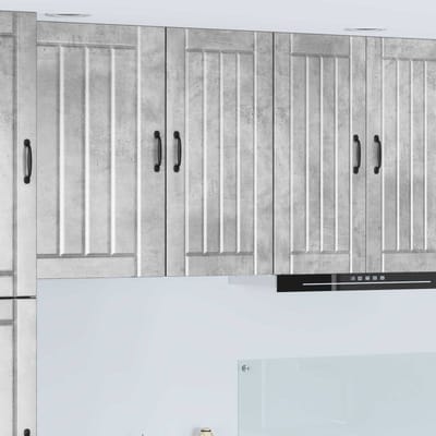 vidaXL - Wandkast - LUCCA - Betongrijs - 40 - x - 31 - x - 80 - cm - Bewerkt - hout