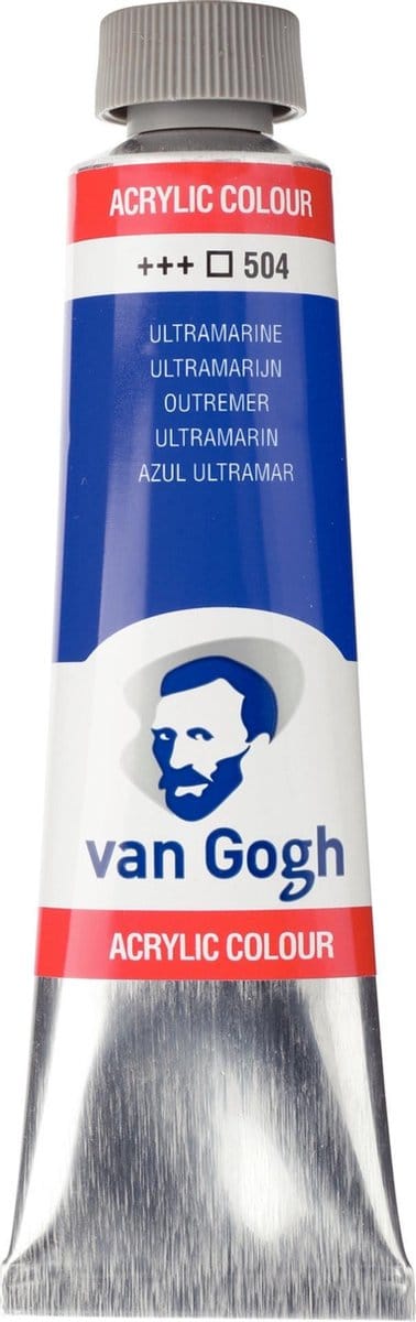Van Gogh Acrylverf Blauw - Acrylpaint - 504 Ultramarijn - Acrylic Verf Paint - Acrylaatverf - Blauwe Hobbyverf - Watergedragen Verf - Sneldrogende Pigmentrijke Verf - 40ml