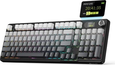 ATTACK SHARK X98PRO - Draadloze Mechanisch Gaming Toetsenbord - Side Printed PBT Keycaps - TFT Scherm - Multifunctionele Draaiknop - Wired/2.4G/Bluetooth Tri-Mode - Gasket Mod - 98keys - Moonlit Night