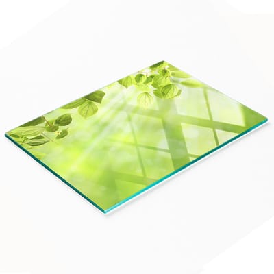 Multifunctionele decoratieve snijplank voor de keuken, gemaakt van gehard glas in de vorm van bladeren, 80x52 cm
