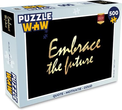 Puzzel Quote - Motivatie - Goud - Legpuzzel - Puzzel 500 stukjes
