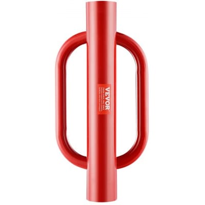 VEVOR Hekpaalrammer met handgrepen, binnendiameter 4,1 inch, T-paalrammer, 22 lbs, zware handpaalrammer van koolstofstaal, gatgraver voor boerderijhekken voor U-profielen, wegwijzerpalen, houten palen, rood