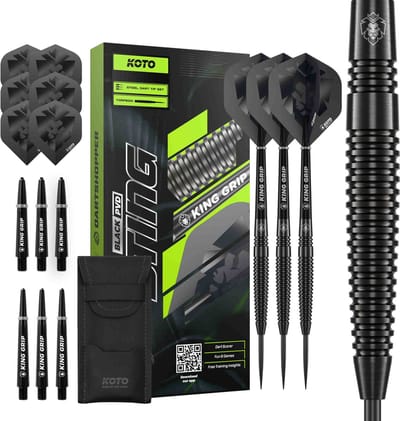 KOTO – Sting Black Torpedo - 90% Tungsten - Dartpijlen - 20 Gram - Zwart - Steeldarts