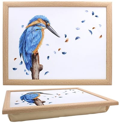 Cosy Creations Schootkussen – Laptray – Dienblad met kussen - Laptoptafel - Schoottafel Ijsvogel 44 x 33 x 6 cm