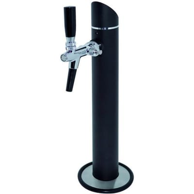 Zwarte Toren trekkolom 1-leiding met sierflens, matzwart aluminium