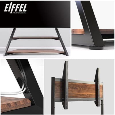 Elegante Vloerstaande TV Stand voor 75-100 inch TV's met Open Houten Opslag