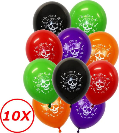 Halloween Versiering Decoratie Helium Ballonnen Feest Versiering Halloween Accessoires Ballon Mix Piraat – 10 Stuks