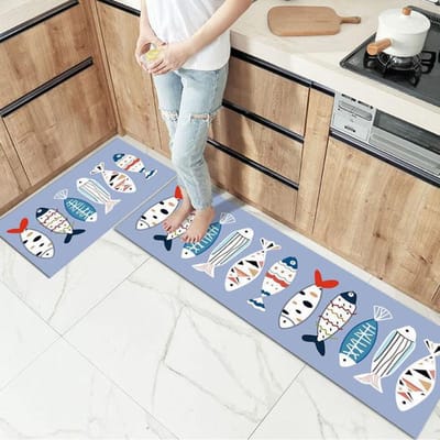 Tapis de cuisine, salle de bains, tapis de sol antidérapant, chambre à coucher, salon, Long tapis doux, couloir, décor lavable, paillasson d'entrée 40cmx60cm 1pc gray