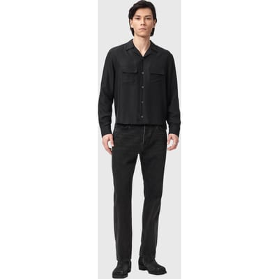 AllSaints Ravenor Ls Shirt Black Taglia: XL | Camicie Casual Outlet | Uomo | Nero