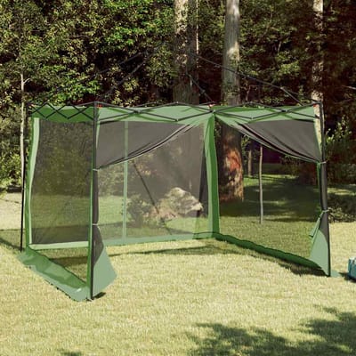 vidaXL Binnentent met dak met opslag Groen 303 x 303 x 196 cm taft