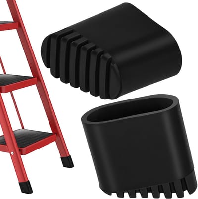 Voetdoppen voor ladders met sporten rubberen voetjes voor ladders doppen voor rechte sporten bestand tegen hoge temperaturen en slijtage (2 stuks, 20 x 40 mm)