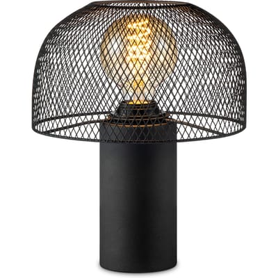 Home Sweet Home - Moderne tafellamp Mushroom - Zwart - 23/23/28cm - bedlampje - geschikt voor E27 LED lichtbron - gemaakt van Metaal