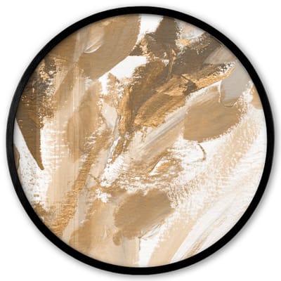 Poster in lijst Rond - Fotolijst 40x40 cm - Posters - Verf - Goud - Wit - Ronde posterlijst zwart - Decoratie - Wanddecoratie woonkamer - Muurdecoratie slaapkamer