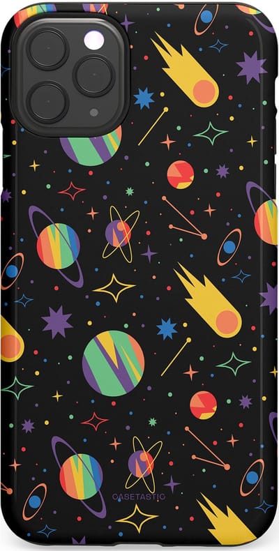 Casetastic Hoesje Geschikt voor Apple iPhone 11 Pro Max - Stijlvolle Beschermende Duo-layer Case - Planeten en meteoren