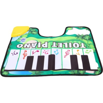 Toilet Piano Mat Grappig Muzikaal Vloer Piano Toetsenbord voor Badkamer Volwassene Waterdicht Antislip Oxford Doek green