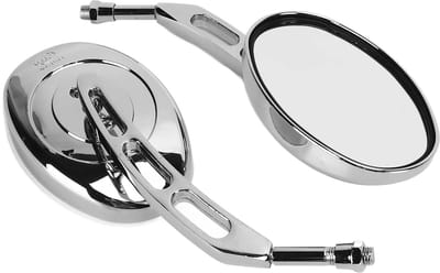 Dailygoods - Motorfietsgreepbalk Mirror Motorfiets Zijspiegel Motorfiets Achteruitkijkspiegel 10 Mm Draad Universele Pasvorm met 360 ° Verstelbare Lens voor Motorfietsvervanging