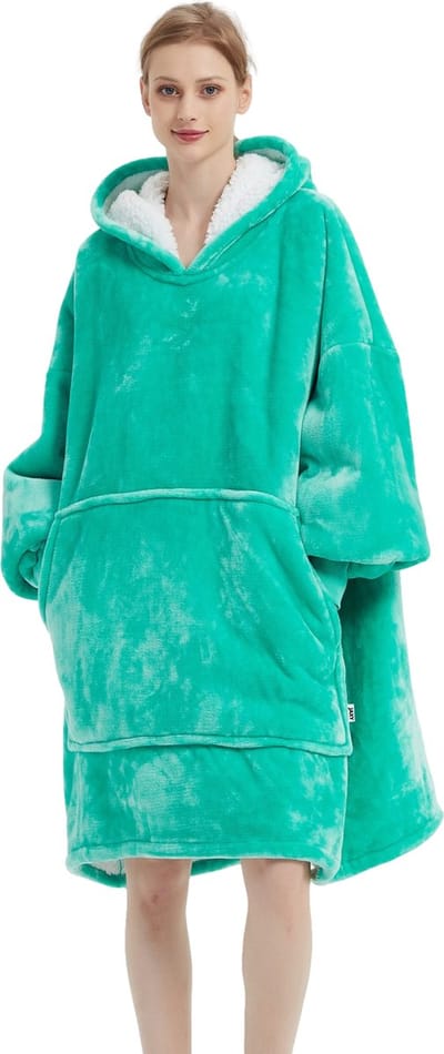 JAXY - Hoodie Deken - Snuggle Hoodie - Fleece Deken Met Mouwen - Snuggle - Cuddle Hoodie - 1450 Gram - Groen