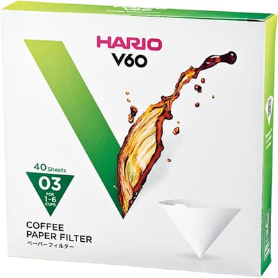 HARIO V60 Filterpapier - 03 Size - 40 stuks - Wit