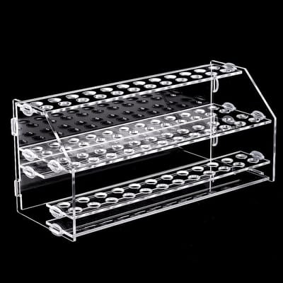 Dailygoods- Pennenhouder 96-Slots - Acryl Bureau Organizer - 2-Lagen - Transparant - Stabiel - Geschikt voor Pennen en Borstels - Pennenrek