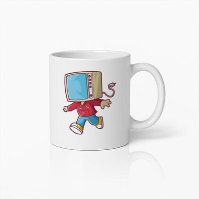 Retro TV Hoofd Mok – Vintage Cartoon Koffiebeker voor TV Liefhebbers
