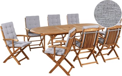 MAUI PREMIUM - Tuinset voor 8 - Grijsmelange - Acaciahout