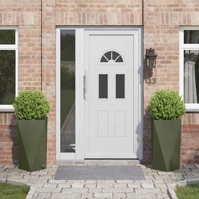 vidaXL Plantenbak 2 st Olijf Groen 40 x 40 x 75 cm Staal