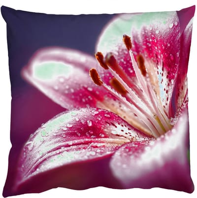 Sierkussens - Kussentjes Woonkamer - 50x50 cm - Roze - lelie - Dauwdruppels