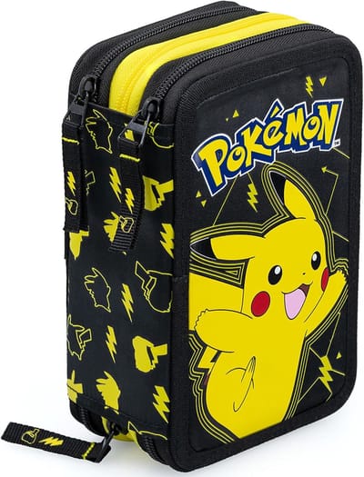 Kinder Etui - Pennenset Tas - School Benodigdheden - 3 Grote Vakken - 20x12x7 cm - Poke 24