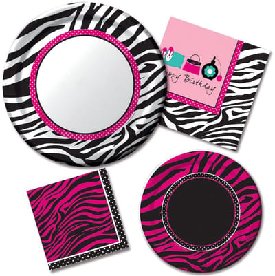 16 servetten Pink Zebra Sleep Over