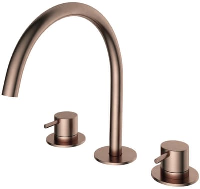 Hotbath Cobber - Wastafelmengkraan - zonder Waste - Laag - Geborsteld Koper PVD - Opbouw - Messing - V08
