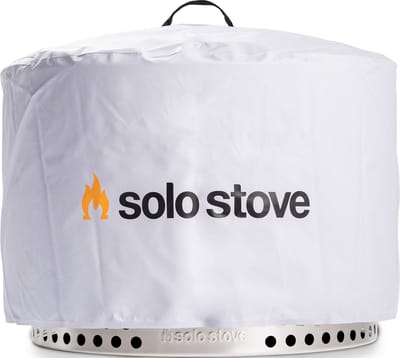Solo Stove Yukon-beschermhoes. Accessoire voor de Yukon-vuurkorf. Waterdicht, PVC-gecoat polyester met binnensteun van aluminium stutten, ⌀ 71 cm, hoogte 44,5 cm, Kleur: wit.